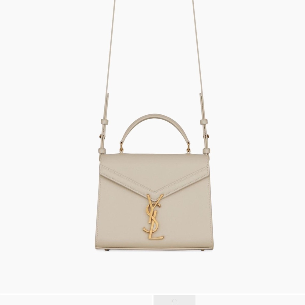 SAINT LAURENT Cassandra Mini Top Handle Bag in Grain De Poudre
Embossed Leather